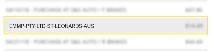 emmp pty ltd st leonards aus charge image