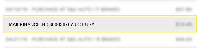 mailfinance n 08006367678 ct usa charge image