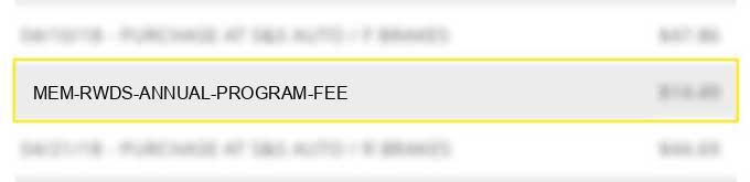 mem rwds annual program fee charge image