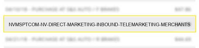 nvmspt.com nv direct marketing inbound telemarketing merchants charge image