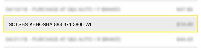 soi sbs kenosha 888-371-3800 wi charge image